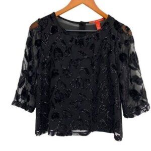 Chelsea & Violet Black Floral Lace Blouse
